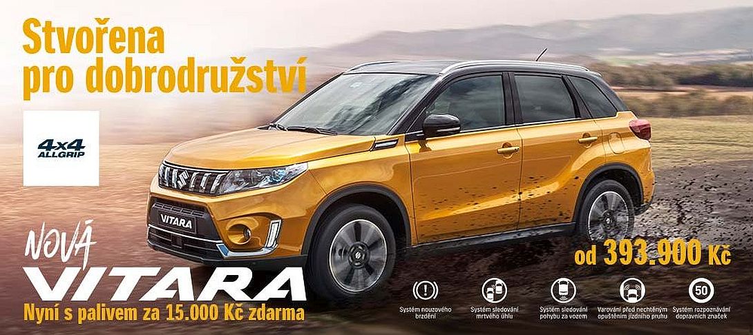 Vitara nyní s palivem v hodnotě 15.000 Kč zdarma Vitara nyní s palivem v hodnotě 15.000 Kč zdarma
